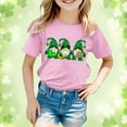 thumbnail image 2 of Girl Tops 4t Everyday Short Sleeve T-Shirt Crew Neck Cartoon Print St Patricks Day Back To School Shirt T-Shirts Infant To Big Kid Pink,3-4 Years, 2 of 4