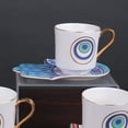 thumbnail image 5 of Tazas de café de cerámica, tazas de mal de ojo, taza turca, juego de tazas y platillos diseñados a mano, juego de tazas de café, café de cerámica, 5 of 5