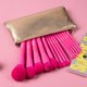 thumbnail image 2 of Set de brochas de maquillaje TEXAMO, 15 piezas, sintéticas, con funda, color rosa intenso, 2 of 6
