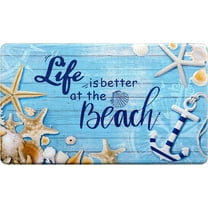 Waipfaru Ocean Bathroom Rugs Sets of 2 Shell Blue Rugs Doormats ...