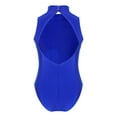 thumbnail image 2 of iEFiEL Kids Girls Cutout Back Ballet Dance Bodysuit Cutout Back Leotard Gymnastics Jumpsuit Blue 8-10, 2 of 7