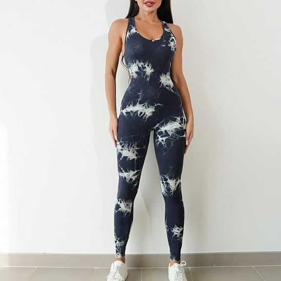 TMOYZQ Workout Rompers One Piece Jumpsuits for Women Square Neck Sleeveless Yoga Unitard Bodysuit