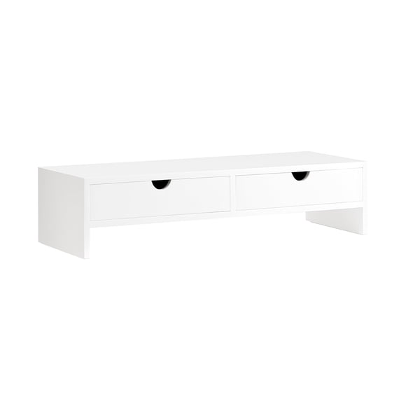 SoBuy Monitor Stand with Drawers – Dual Monitor Stand for Desk, Computer Monitor Riser, VESA Laptop Stand, PC Desktop Organizer Shelf â€&am