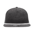 thumbnail image 2 of Decky 6043 5 Panel High Profile Relaxed Corduroy Rope Hat-Charcoal/White, 2 of 4