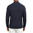 thumbnail image 6 of LYSMORA Men's Cable Textured Lapel Quarter Zip Long Sleeve Polo Shirt, Loose Fit Casual Business Athletic Tops, 6 of 8