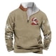 thumbnail image 1 of Sudadera sin capucha para hombre, de invierno, con cuello alto, cremallera, estampado navideño, jersey de manga larga, sudadera con capucha, blusa de poliéster para hombre, 1 of 2