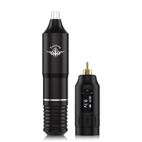 Complete Tättoo Kit for Beginners, Bigtrek Professional Starter Set with Wireless Power Supply, RCA Rotary Machine, 10 Inks, and Practice Skin