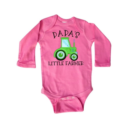 

Inktastic Papa s Little Farmer- Green Tractor Gift Baby Boy or Baby Girl Long Sleeve Bodysuit