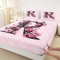 thumbnail image 4 of Erosebridal Pink Groovy R Letter Full Size Sheets, Cartoon Flower Butterfly Bed Sheets, 4-Piece, 4 of 5