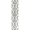 thumbnail image 3 of JONATHAN Y MOROCCAN HYPE 2 x 10 Runner Rug, Deia Moroccan Style Diamond Shag - White/Gray, MOH401A-210, 3 of 9