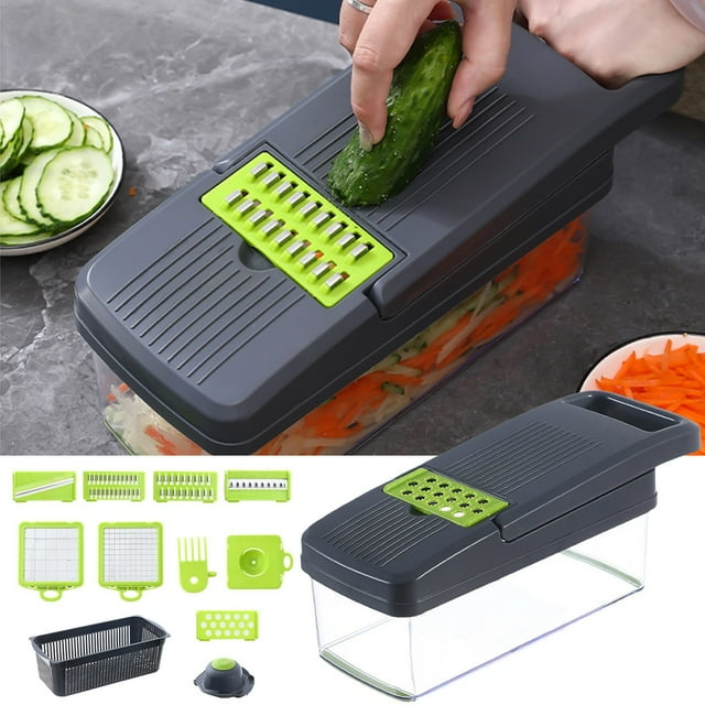 Cortador De Verduras Cortador de verduras multifunción 7 en 1 con filtro de agua, rallador y triturador para patatas, rábanos, zanahorias y utensilios de cocina para el hogar. JASKFLY