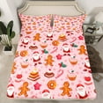 thumbnail image 2 of Manfei Teens Santa Claus Bed Sheets, Christmas Stars Print King Sheets, Gingerbread Man Dessert Sheet Set, Super Cozy Room Decor, 4-Piece, 2 of 7