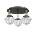 thumbnail image 3 of Innovations Lighting  Oxford - 3 Light 18" Flush Mount Clear/Black Antique Brass, 3 of 5