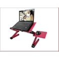 thumbnail image 1 of Support Pliable pour Ordinateur Portable en Forme de Pains, table, Bureau, Support pour Cahier, Support pour Ordinateur Portable avec Évent Thermique et Tapis de Souris, Rouge rose, 1 of 3