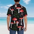 thumbnail image 3 of Lsque Red Mushrooms pattern Hawaiian Shirt for Men, Unisex Summer Beach Casual Short Sleeve Button Down Shirts-Small, 3 of 9