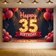 thumbnail image 5 of Yatrandify Red Balloons Happy Birthday Banner LED Lights Celebration Banner Birthday Backdrop Party Decoration for Milestone Celebration Indoor Event Photo Prop, 5 of 7