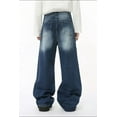 thumbnail image 3 of Men Wide Leg Jeans with Cats whisker Denim Casual Fit Versatile Everyday Trousers Durable Construction Daily Wear, 3 of 9