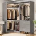 thumbnail image 2 of Homieasy 31.5'' - 57.2'' W Closet System with Wooden Drawers (Set of 2), Gray, 2 of 8