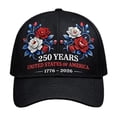 thumbnail image 2 of US 250th Anniversary Print Casual Cap, America 250 Hat with Bold Graphic, Usa 250Th Anniversary Classic Fit, America 250th Anniversary Hat for Patriotic Occasions, Black, 2 of 8
