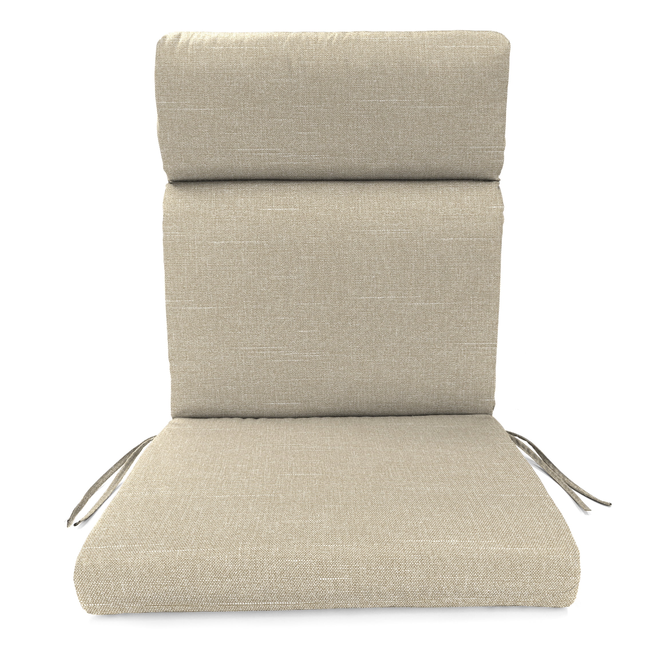 Jordan Manufacturing 44" x 22" Tory Bisque Tan Solid Rectangular Outdoor Chair Cushion with Ties and Hanger Loop