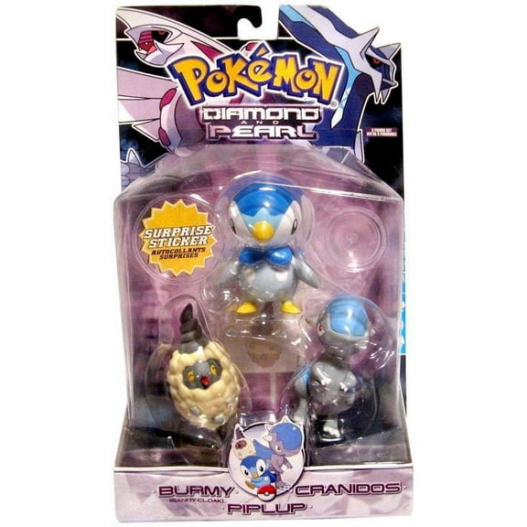 Pokemon Series 4 Burmy (Sandy Cloak), Cranidos & Piplup Figure 3-Pack