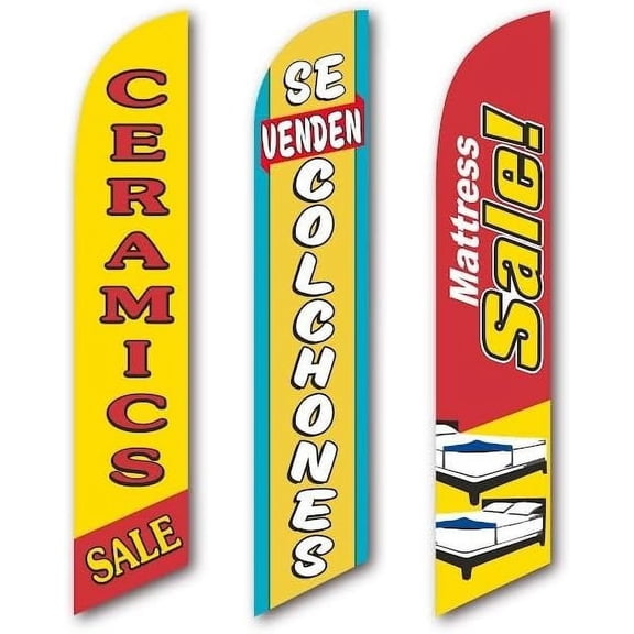 3 Swooper Flags Spanish Mattress & Ceramics SALE Home Furniture Open