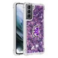 thumbnail image 2 of Funda para Samsung Galaxy S21 5G con Brillo Líquido Flotante, Purpurina, Parachoques y Anillo Giratorio Soporte, 2 of 5