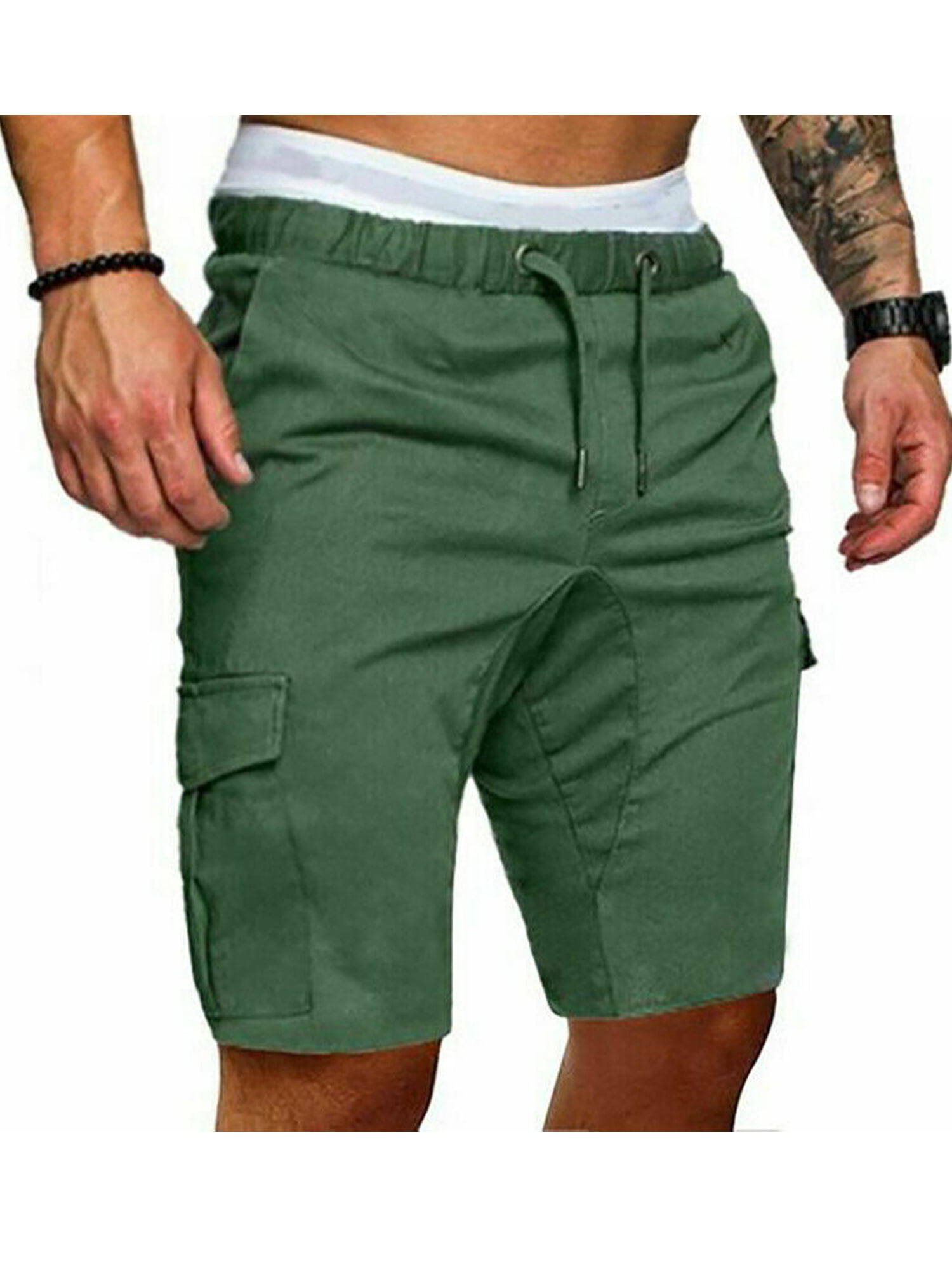 MERSARIPHY Men's Knee Length Solid Cargo Shorts - Walmart.com