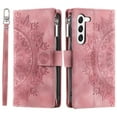 thumbnail image 2 of Dteck for Samsung Galaxy S23 Case with Zipper Wallet Detachable Crossbody Shoulder Strap, Embossed Mandala Floral Leather Folio Flip Wristlet Shockproof Protective ID Credit Card Holder Cover, Pink, 2 of 9