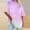 002Purple, variant on Womens Summer Casual Tie Dye Gradient T-Shirt Crew Neck Short Sleeve Oversized Longline Top with Side Split Daily Wear