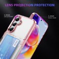 thumbnail image 5 of Decase Transparent Wallet Case for Samsung Galaxy S25,Wallet Case with Card Holder Kickstand Card Holder Clear Hard+PC Soft TPU Hybrid Shockproof Cover for Samsung Galaxy S25 Phone Case,Pink, 5 of 7