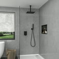 thumbnail image 3 of 10 Inch Matte Black Rain Shower Head Modern Ultra-Thin Square Stainless Steel Bathroom Shower Head, Adjustable Angle, 3 of 9