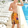thumbnail image 6 of Cauagu Vibrant Flamingo Illustration Print Swim Trunks for Men,Youth Boys Swim Shorts Compression Liner Beach Shorts Boys' Swimming Shorts 7-20 Years Bathing Suit-X-Large, 6 of 7