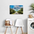 thumbnail image 4 of Railroad Mountain Canvas Wall Art, Scenic Railway Through Forest Print, Wilderness Nature Artwork for Living Room Bedroom Cabin Decor, Ready to Hang, 4 of 6