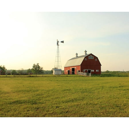 Canvas Print Indiana Barn Prophetstown State Park Usa Farmland Stretched Canvas 10 x