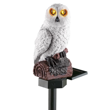 Collections Etc Solar White Hooting Owl Garden Decor Yard Stake  White