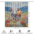 thumbnail image 2 of Farmhouse Highland Cow Funny Cattle And Flower Shower Curtain Modern Home Bathroom Bathtub Decor Waterproof Fabric with 12PCS Hooks, 2 of 8