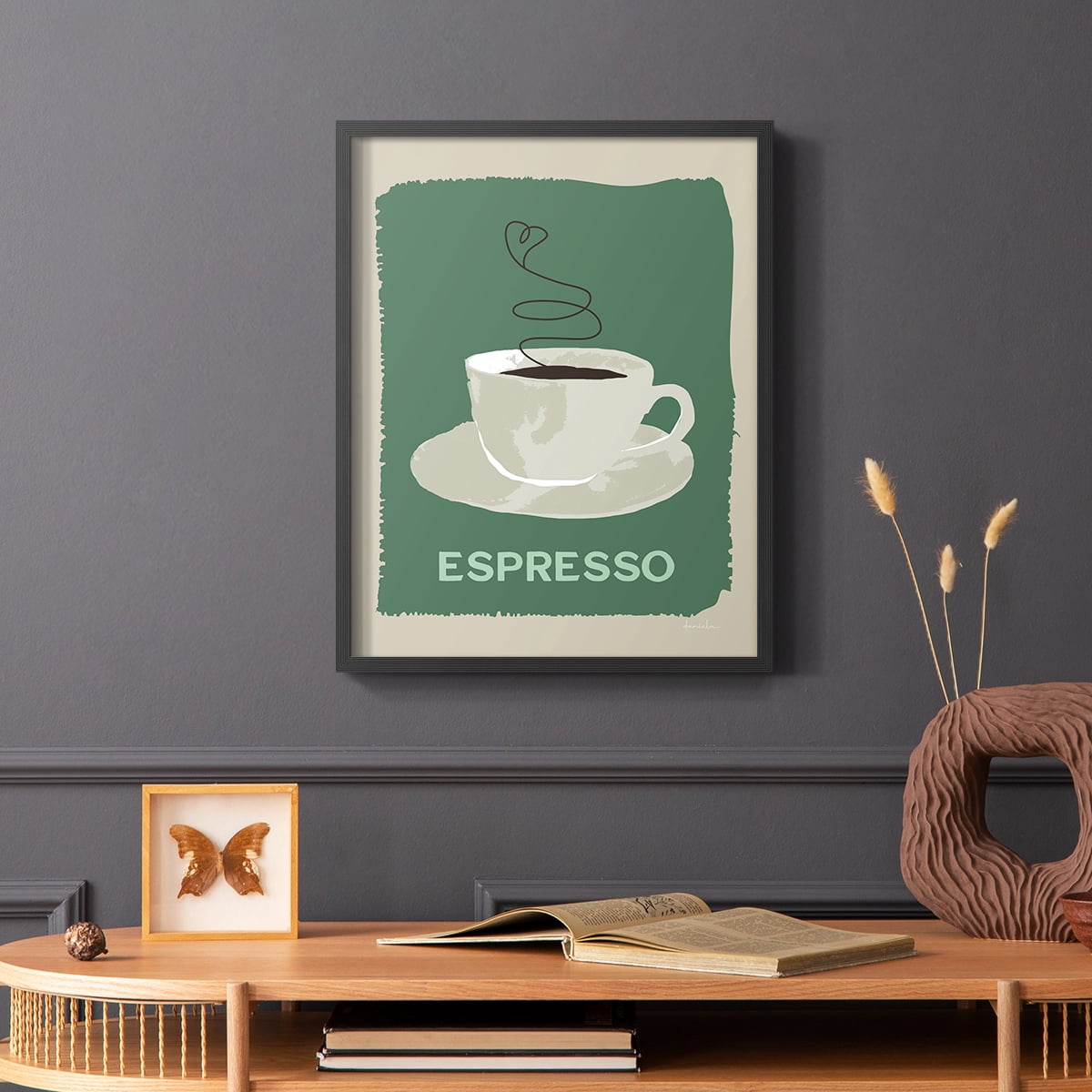 Modern Coffee IV in Black Solid Wood 11 x 14 Framed Print
