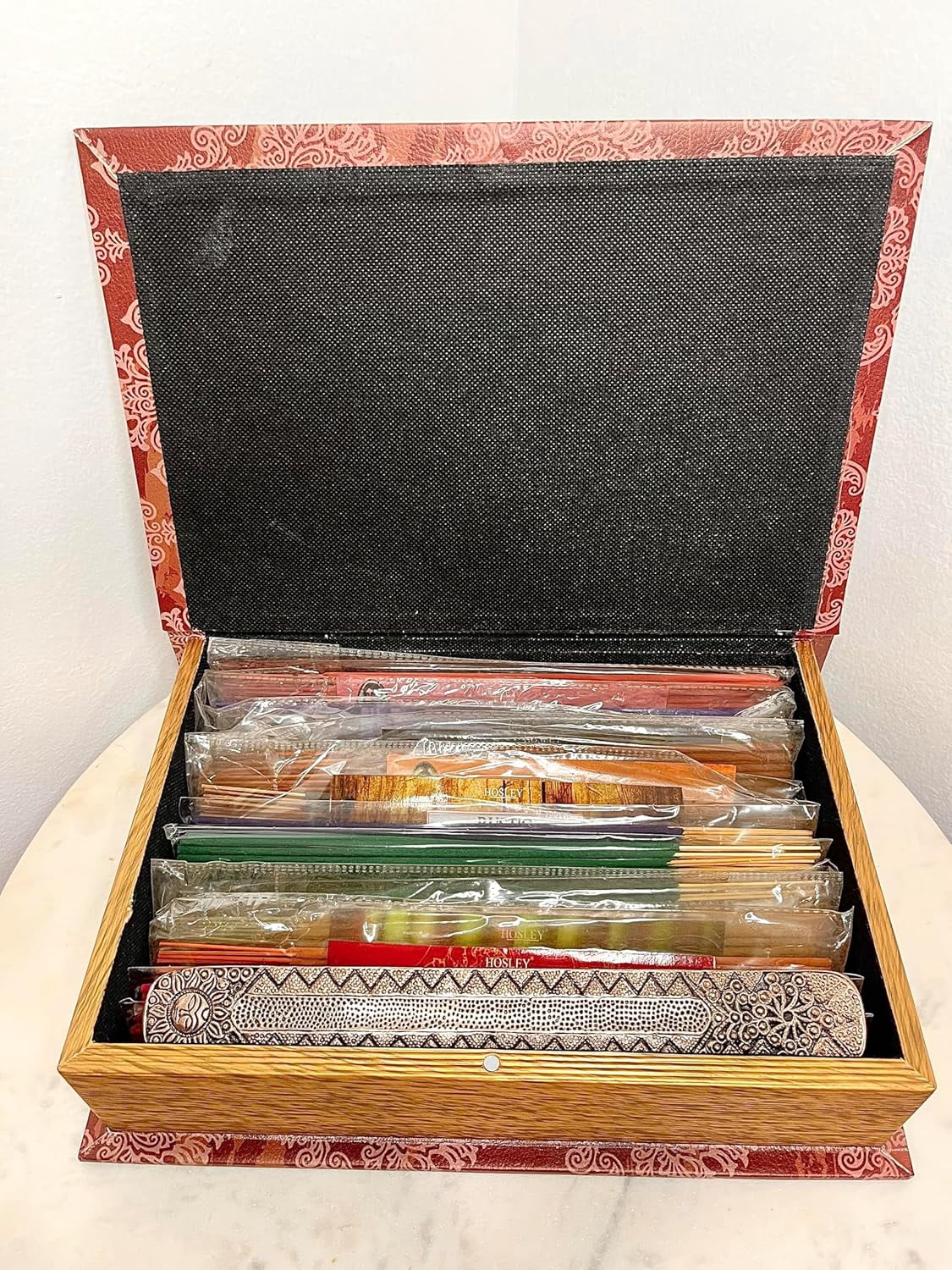 Hosley Incense Stick Gift Set with Incense Sticks & Incense Stick Holder, Red, 280 Count