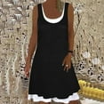 thumbnail image 4 of Wxolcjlv Women Dresses Tank Dress Spring Loose Sleeveless Vacation Simple Crew Neck Emulation Two Piece Set Dresses Leisure Female Sundress, 4 of 8