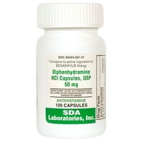 Diphenhydramine 50mg Capsules 100ct Btl (Pack of 2)