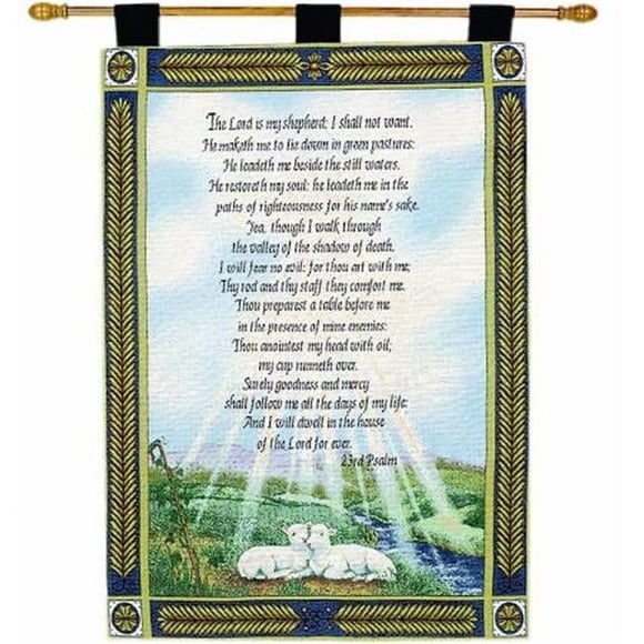 Manual Woodworkers & Weavers HWT23P 26 x 36 in. 23rd Psalm Wall Hanging Inspirational Collection