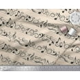 thumbnail image 2 of Soimoi White Modal Satin Fabric Notes Musical Instrument Decor Fabric Printed Yard 42 Inch Wide, 2 of 3