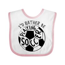 Inktastic Id Rather Be Playing Soccer Boys or Girls Baby Bib