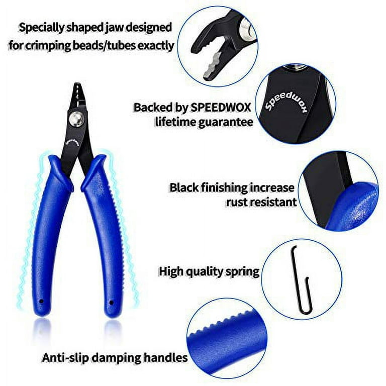SPEEDWOX Bead Crimping Tool Plier Bead Crimping Tool for Jewelry Making 5  Inches Standard Precision Fine Pliers Bent Head for Crimping Beads Round  Beaded Ends Multi Use DIY Craft Beading Hob 