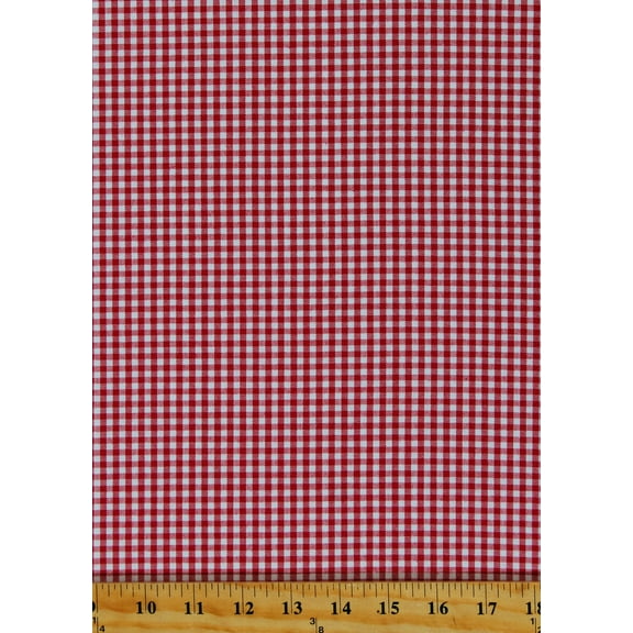 Cotton Carolina Gingham 1/8" Crimson Checks Checkered Patterned Red Cotton Fabric Print by the Yard (P-5689-19-CRIMSON)