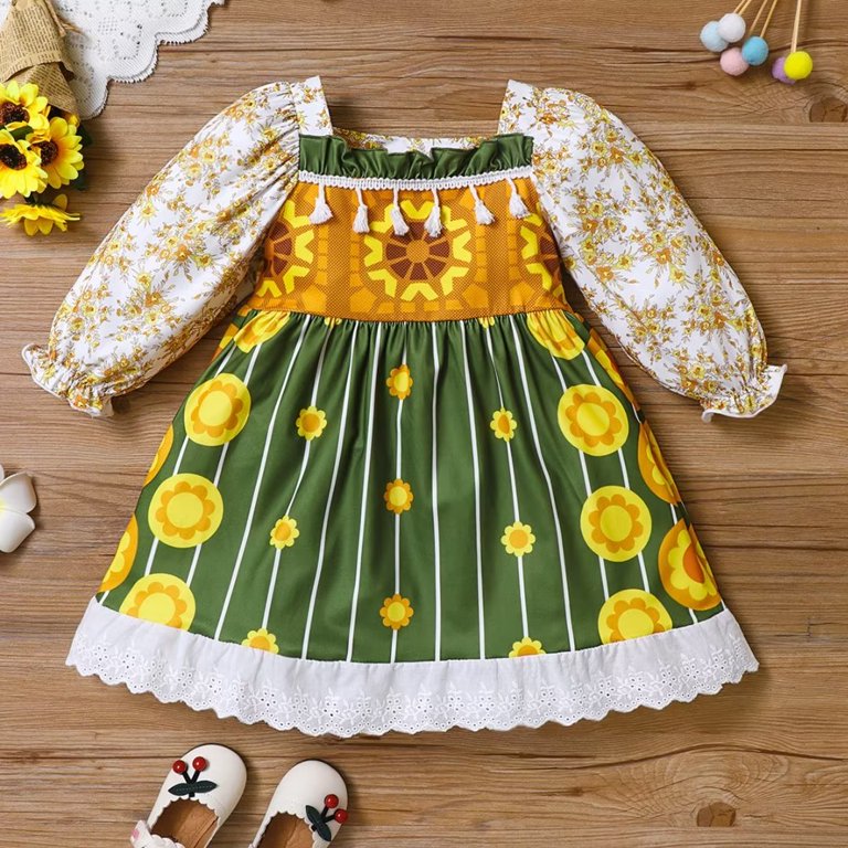 girls fall floral thanksgiving dress Proper Peony Girls Mayflower Thanksgiving Turkey Dress main image 1