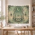thumbnail image 5 of Layered Lotus and Crescent Moon Arch with Botanical Scrolls, Serene Vintage for Boho Decor Lovers, Botanical Wall Art, Housewarming Gift Tapestry Wall Hanging for Living Room and Bedroom, 5 of 7