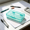 thumbnail image 5 of Large Capacity Plastic Pencil Box with Snap Tight Lid Clear Stackable for Pens,Markers,Crayons 7.99*4.8*2.32in, 5 of 11
