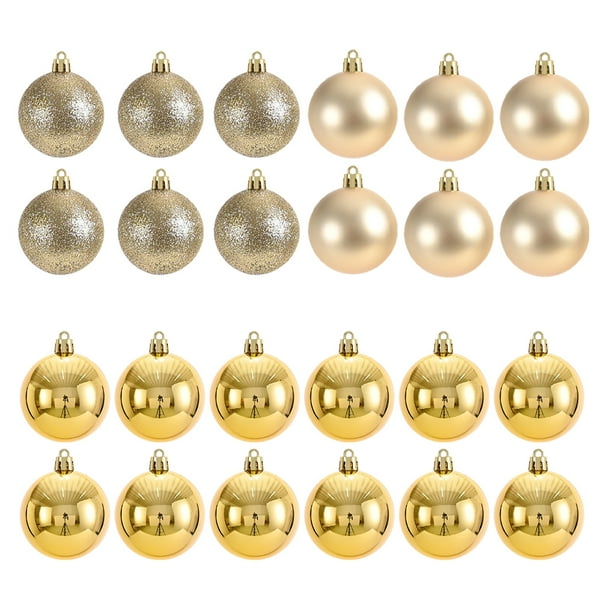 Wosthever 24 unids/set bolas colgantes fácil de Navidad esenciales bolas de decoración duraderas y confiables Kits de decoración para fiestas oro